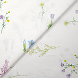 Cotton poplin printed flower collection white background