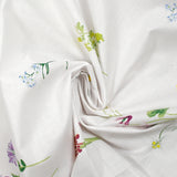 Cotton poplin printed flower collection white background