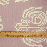 Crepe printed at the atelier des fleurs, old pink background
