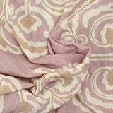 Crepe printed at the atelier des fleurs, old pink background
