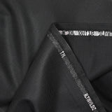 Black twill wool blend suit fabric