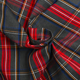 Dyed woven polyviscose gabardine with gray background checks