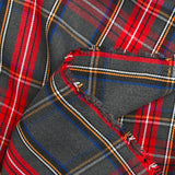 Dyed woven polyviscose gabardine with gray background checks
