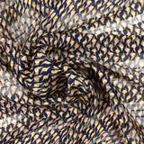 Printed muslin satin band pink eye navy background