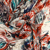 Printed muslin satin opera stripe brown gray background