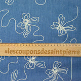Lucie embroidered cotton chambray denim background