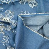 Anaïs embroidered cotton chambray denim background