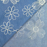 Anaïs embroidered cotton chambray denim background