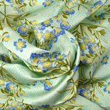 100% silk printed silk spring water green background