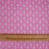 Double-sided quilted cotton Inaya pink by the meter