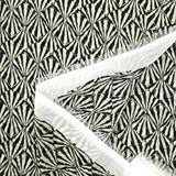 Black and ecru iridescent kite printed crinkle muslin