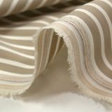 Rudy woven-dyed cotton striped 3 mm white taupe background