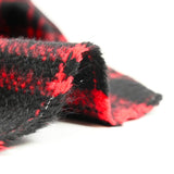 Red and black long-pile tartan wool blend