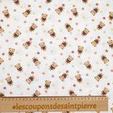 Bear and pea printed cotton stung