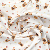 Bear and pea printed cotton stung