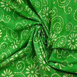 Batik cotton printed Udaipur apple green background