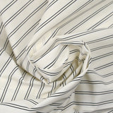 Black striped woven-dyed polycotton, ecru background