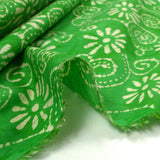 Batik cotton printed Udaipur apple green background