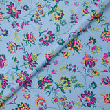Claudia blue background crepe de chine