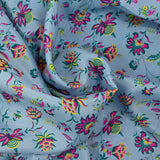 Claudia blue background crepe de chine