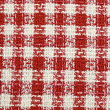 Red and white checked polyester tweed