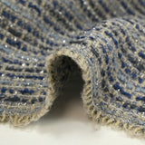 Carmen tweed mezcla lana lúrex beige y azul plata