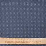 Jersey de algodón estampado con nueces sobre fondo azul denim