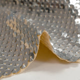 Silver sequins on nude mesh
