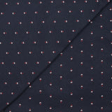 Cotton jersey with burgundy ear of wheat print, navy blue background