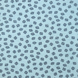 Cotton jersey leaf print sky blue background