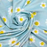 Velvet Jersey Nicky Impresiones Marguerite Fond Ciel