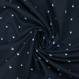 Jersey de coton imprimé ombre de pois fond bleu nuit