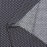 Jersey de coton imprimé grain de café fond bleu nuit
