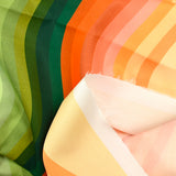 Striped printed cotton shades of chlorophyll