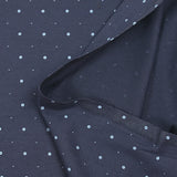 Jersey de coton imprimé anneaux et pois fond bleu foncé