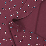 Cotton jersey with wine bottle print on wine background