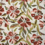 Double-sided quilted gauze Bangkok white and green background by the meter