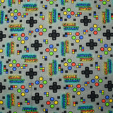 Cotton poplin printed with gaming mouse gray background