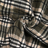 Green gray Carolina check quilted flannel