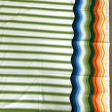 Striped printed cotton shades of chlorophyll