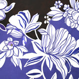 Viscose printed floral garden purple brown background