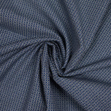 Polycotton poplin geometric print blue white background