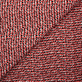 Maille jacquard polyviscose pois rouge et noir fond blanc