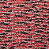 Maille jacquard polyviscose pois rouge et noir fond blanc