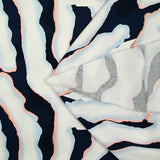 Navy blue Colorado printed viscose satin