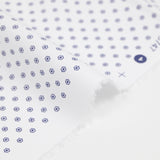 Cotton shirt mini blue flowers white background