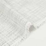 Polycotton poplin woven-dyed gray grid white background