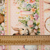 Pink Easter bunny print cotton