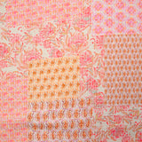 Gasa simple estampada de patchwork de cachemira rosa