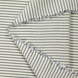 Blue and white stripe woven-dyed cotton voile